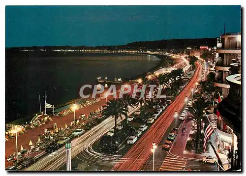 Cartes postales moderne Nice La Promenade des Anglais la nuit