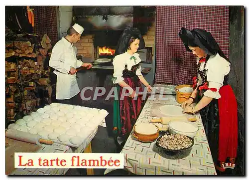 Cartes postales moderne La tarte flambee