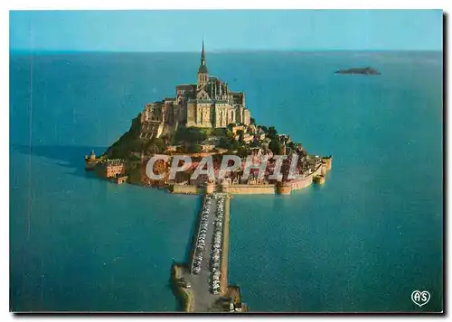 Cartes postales moderne Le Mont Saint-Michel Vue aerienne du mont par grande maree
