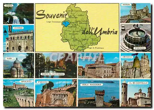 Moderne Karte Souvenir dell Umbria