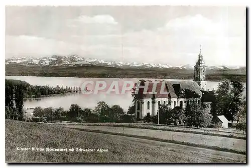 Cartes postales moderne Kloster Birnau (Bodensee) mit Schweizer Alpen