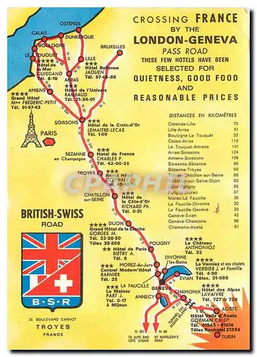 Cartes postales moderne Crossing France by the London-Geneva Pass road