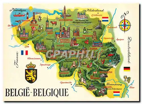 Moderne Karte Belgique