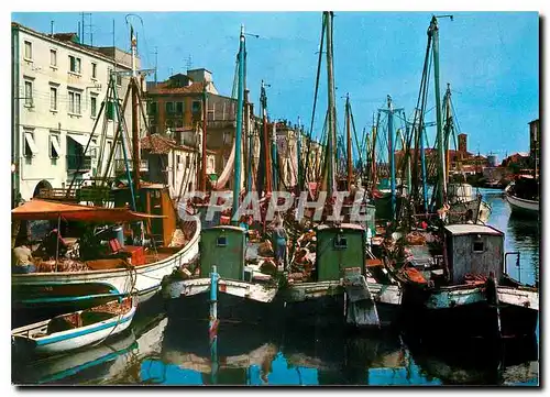 Moderne Karte Chioggia Chanel S. Domenico - Barques de pecheurs de Chioggia