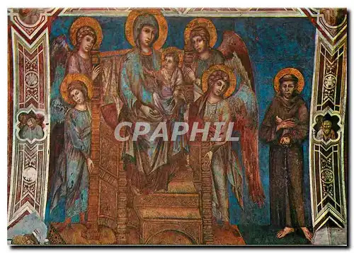 Cartes postales moderne Assisi Basilica di S. Francesco Madonna Angeli e S. Francesco (Cimabue)
