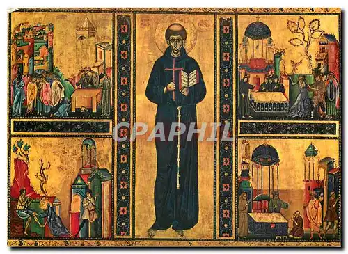 Cartes postales moderne Assisi - Basilica di S. Francesco Museo Tesoro St. Francois et quatre de ses miracles XIIIe s.