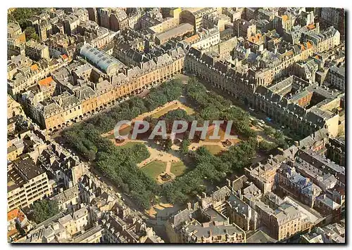 Moderne Karte Paris Vue aerienne La Place des Vosges