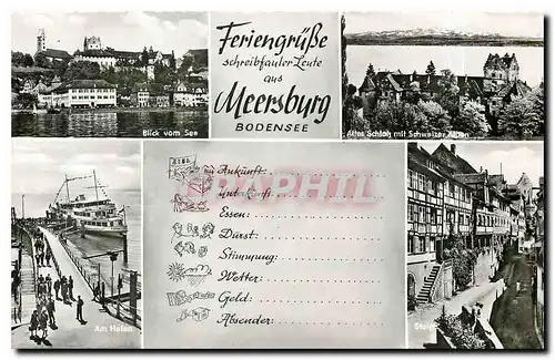 Cartes postales moderne Feriengruesse schreibfauler Leute aus Meersburg Bodensee