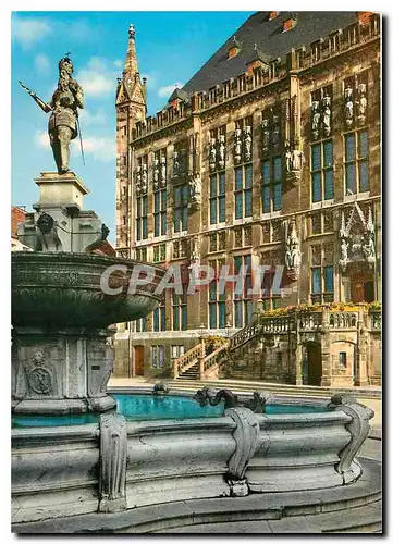 Cartes postales moderne Bad Aachen Kaiser-Karl-Brunnen und Rathaus