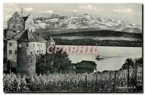 Cartes postales moderne Meersburg a. B. Altes Schloss mit Altmonn und Saentis 92504m)