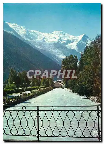 Moderne Karte Chamonix - Mont Blanc 74400 L'Arve et le Massif du Mont Blanc (4810m)