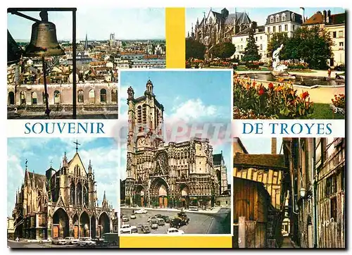 Moderne Karte Souvenir de Troyes