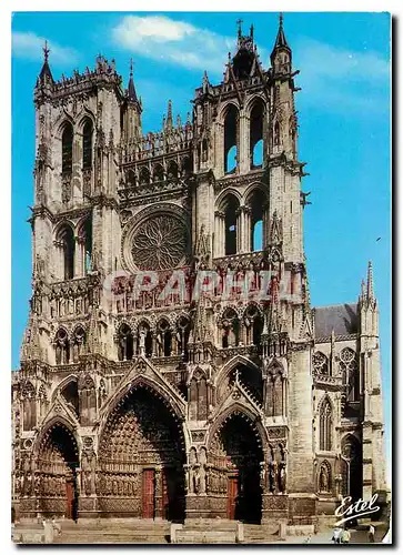 Cartes postales moderne Amiens La facade de la cathedrale Notre-Dame (1220-1280)