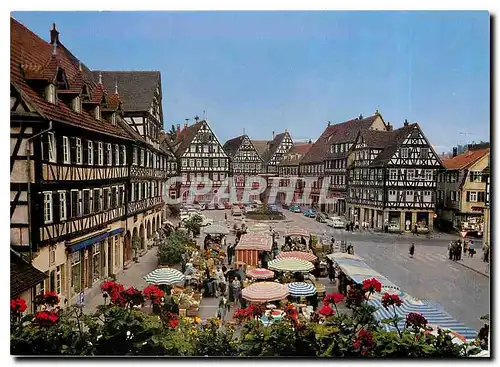 Moderne Karte Schorndorf/Wuertt. Blick vom Rathaus auf den Marktplatz
