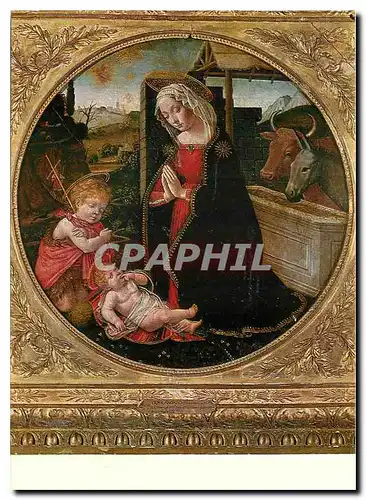 Cartes postales moderne Schule Chirlandio (Ende 15. Jh.) Madonna mit Kind und JKohannes