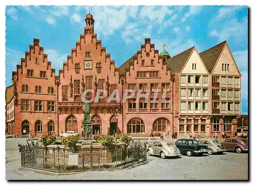 Moderne Karte Frankfurt am Main Le Roemer et la fontaine de justice