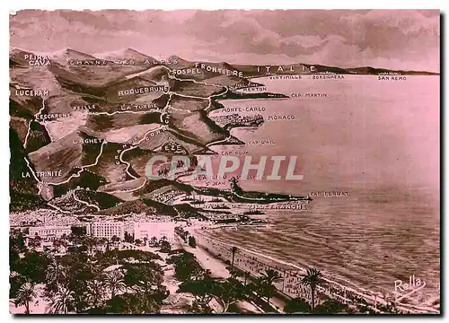 Cartes postales moderne Panorama aerien de Nice a la Cote Italienne