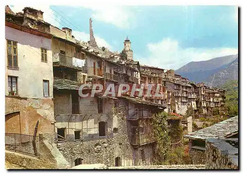 Cartes postales moderne Tende Le vieux bourg domine par les ruines du Chateau de Lascaris