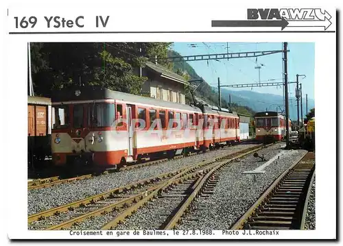 Photo Croisement en gare de Baulmes le 27.8.1988