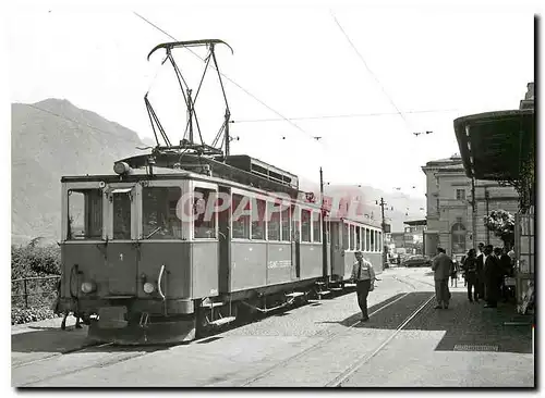 Moderne Karte Lugano palce de la Gare. ABFe 4/4 1 et B4 15 20.5.1967