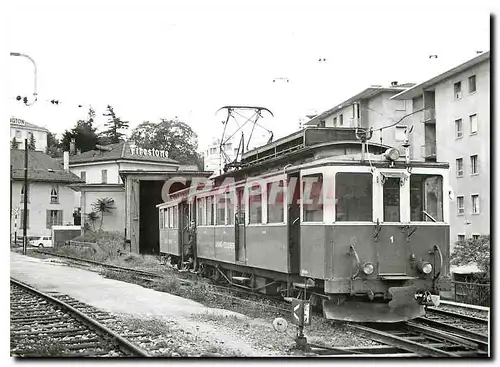 Cartes postales moderne L'ABFE 4/4 1 et B11 du parc d'origine a Lugano devant la remise 20.5.1967