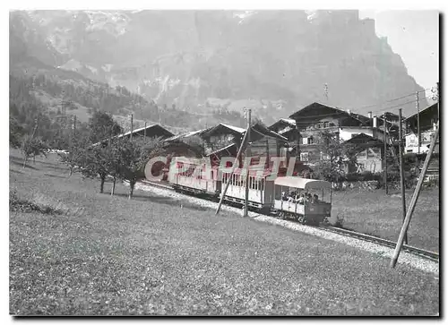 Cartes postales moderne Train pour Loeche-les-Bains devant le village d'Inden 15.4.1967