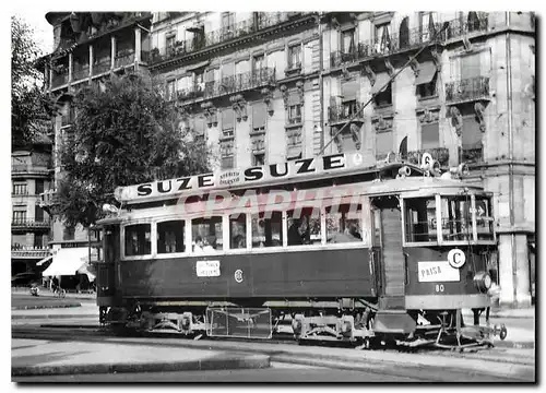 Cartes postales moderne Ligne 6 train pour Chatelaine a la place des Eaux-Vives 17.8.1948