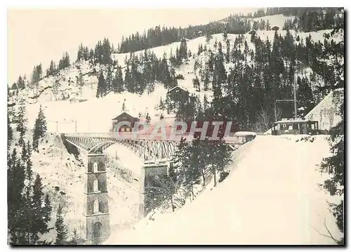Moderne Karte Ce 2/2 41 a l'entree de l'ancien viaduc sur la Gryonne. Vers 1914