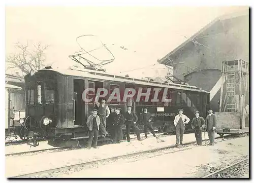 Moderne Karte L'ancien depot d'Aigle et automotrice BCFe 4/4 11 Vers 1914