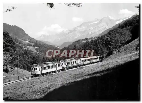 Cartes postales moderne BDe 4/4 11 et 2 B2 34 32 et 33 entre les Echenards et les Planches 7.9.1986