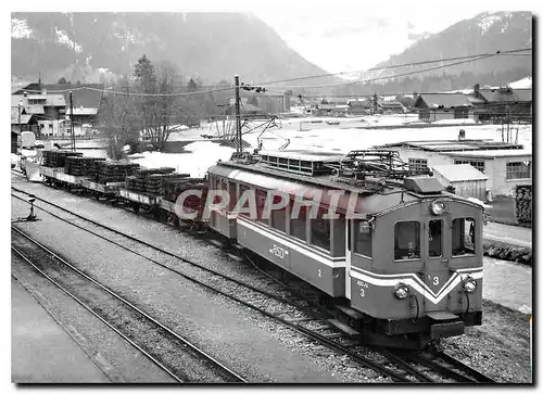 Cartes postales moderne Train de traverses aux Diablerets 25.4.1987