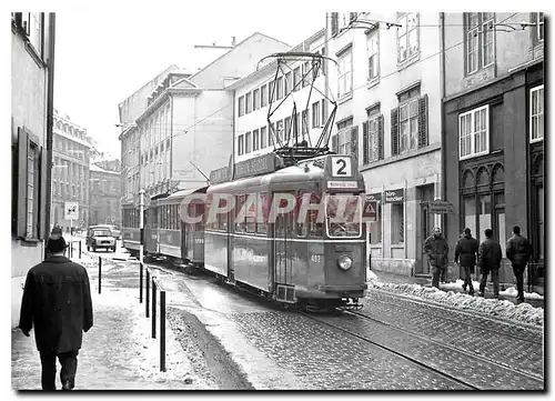 Cartes postales moderne Be 4/4 402 et deux B2 serie 1200-1222 Elisabethstrasse 3.1.1968