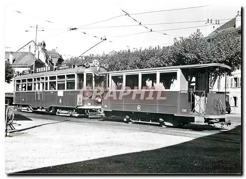 Moderne Karte Ce 2/4 et C 260 au Rondeau de Carouge vers 1950