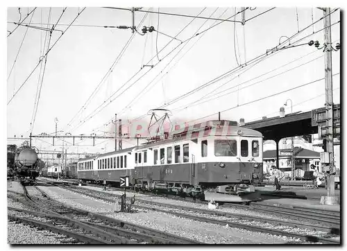 Moderne Karte BDe 4/4 A B 23 et B 27 a Morges 7.7.1975