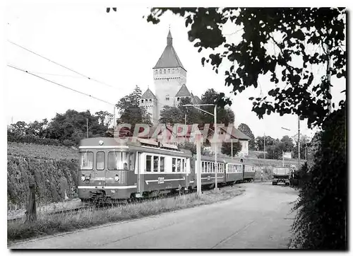 Cartes postales moderne Automotrice Be 4/4 13 dans son etat d'orgigine a Vufflens 9.9.1981