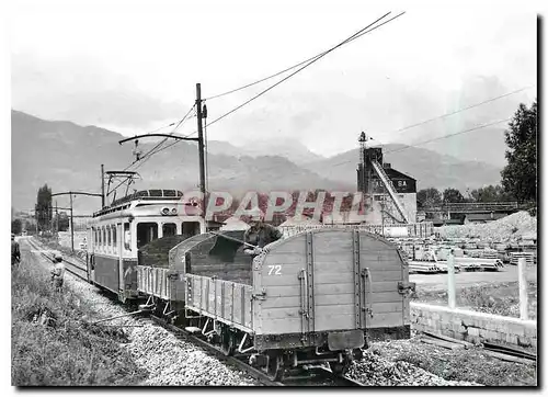 Cartes postales moderne BDeh 4/4 11 et L 71 et 72 Tran de travaux entre le Pont sur le Rhone et Corbier 22.5.1971