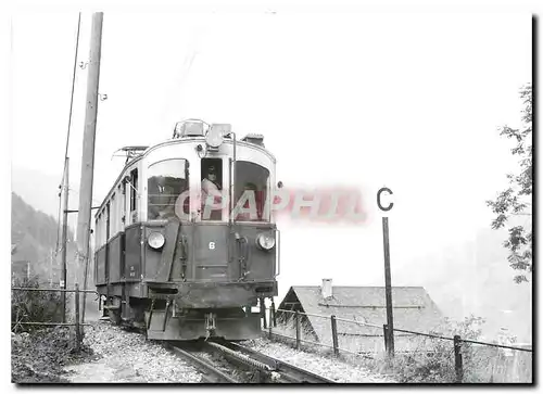 Moderne Karte Automotrice BDeh 4/4 6 arrivant a Val d'Illiez 17.10.1971