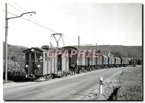 Moderne Karte WSB De 4/4 41 mit imposantem Rollbockzug am 6.9.1974 zwischen Bleien und Graenichen