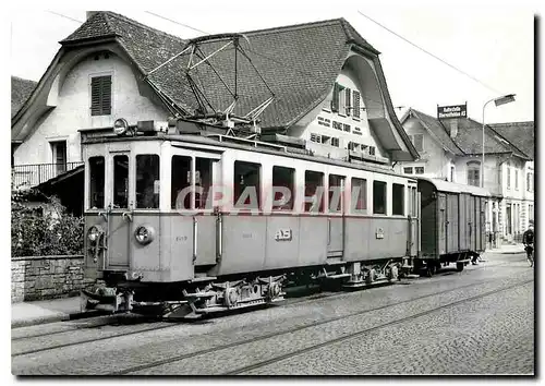 Moderne Karte AS-Morgenzug mit BFe 4/4 15 + K 68 am 28.8.1958