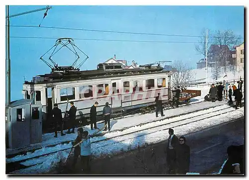 Cartes postales moderne TB-Skiexpress mit BDe 4/4 2 und dem Einachs-Skiwagen X' 171 am 22.2.1964 in der Voegelinsegg