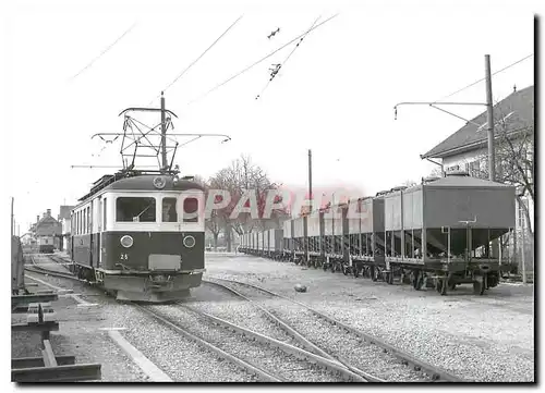 Cartes postales moderne Arrivee de Bercher a Echallens Rame de wagons a Cereales 25.2.1967