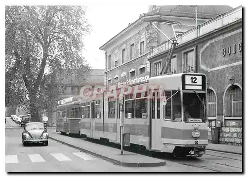 Cartes postales moderne Be 4/6 202 et B 1447 a l'essai Place d'armes a Carouge 25.11.1978