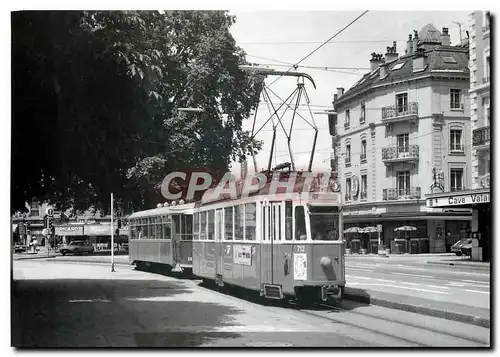 Moderne Karte Be 4/4 712 et Bi 363 a la place du cirque Sortie AGMT du 31.5.1981