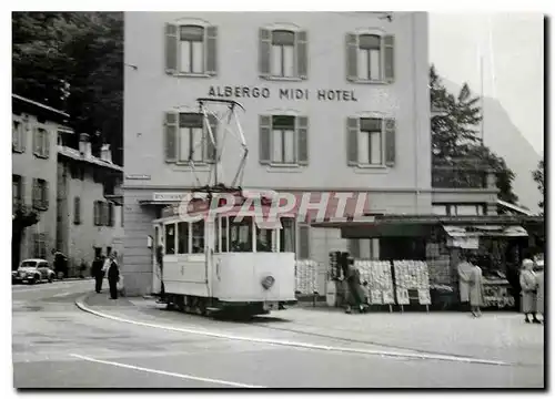 Cartes postales moderne Trambahn am fusse des monte Bre mit dem TCL Be 2/2 7 am 30.5.1957