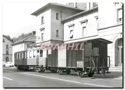 Moderne Karte BA ABDe 2/4 1 mit dem aus italienischen Bestandtellen erbauten Schokoladentransportwagen K 29 in