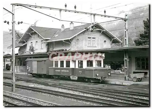 Moderne Karte Ausflug des MIB-Akku-Triebwagens BDa 2/2 5 nach dem SBB-Bahnhof Meiringen zum Abholen des Stueck