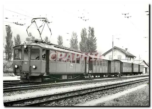 Cartes postales moderne BM ABDe 4/4 452 mit 2 B2 und D2 ex- RhB-Stammnetz und 2 BM-B2 in Grono am 18.5.1972