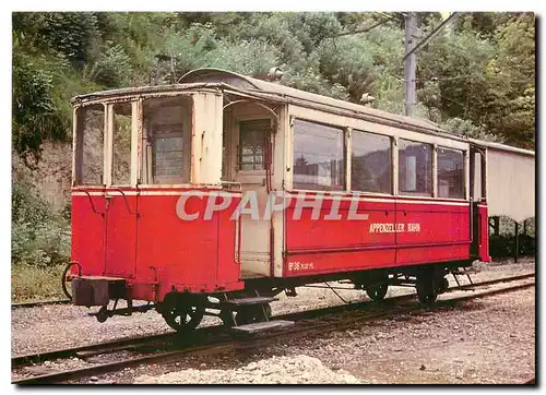 Cartes postales moderne Einer der sechs Ab-Zweiachs-Personenwagen B2 31-36 ex C 11-16 der Saentisbahn Appenzell-Weissbad