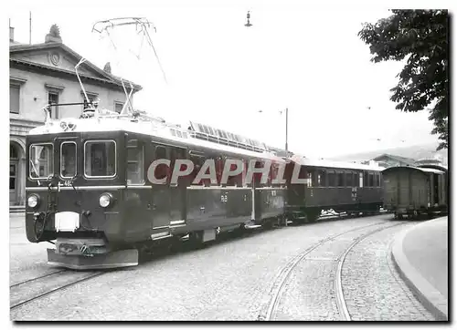 Moderne Karte Automotrice ABFe 4/4 485 en tete d'un train a Coire 21.5.1961