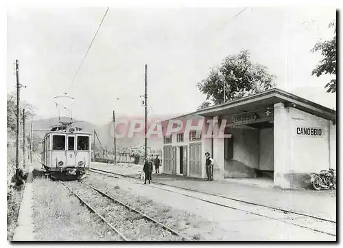 Cartes postales Tram LT BCFe 4 4 2 noch mit Lyrabugel und altem Anstrich in Cannobio